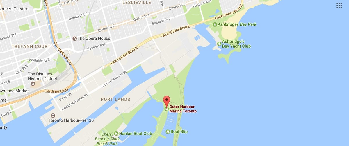 Karte Ārējā osta marina Toronto