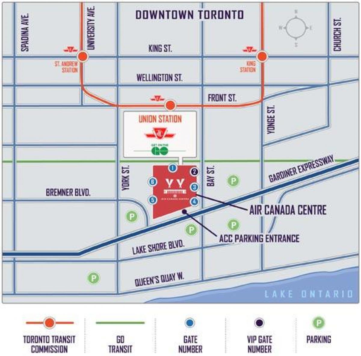 Karte Air Canada Centrs, autostāvvieta - ACC