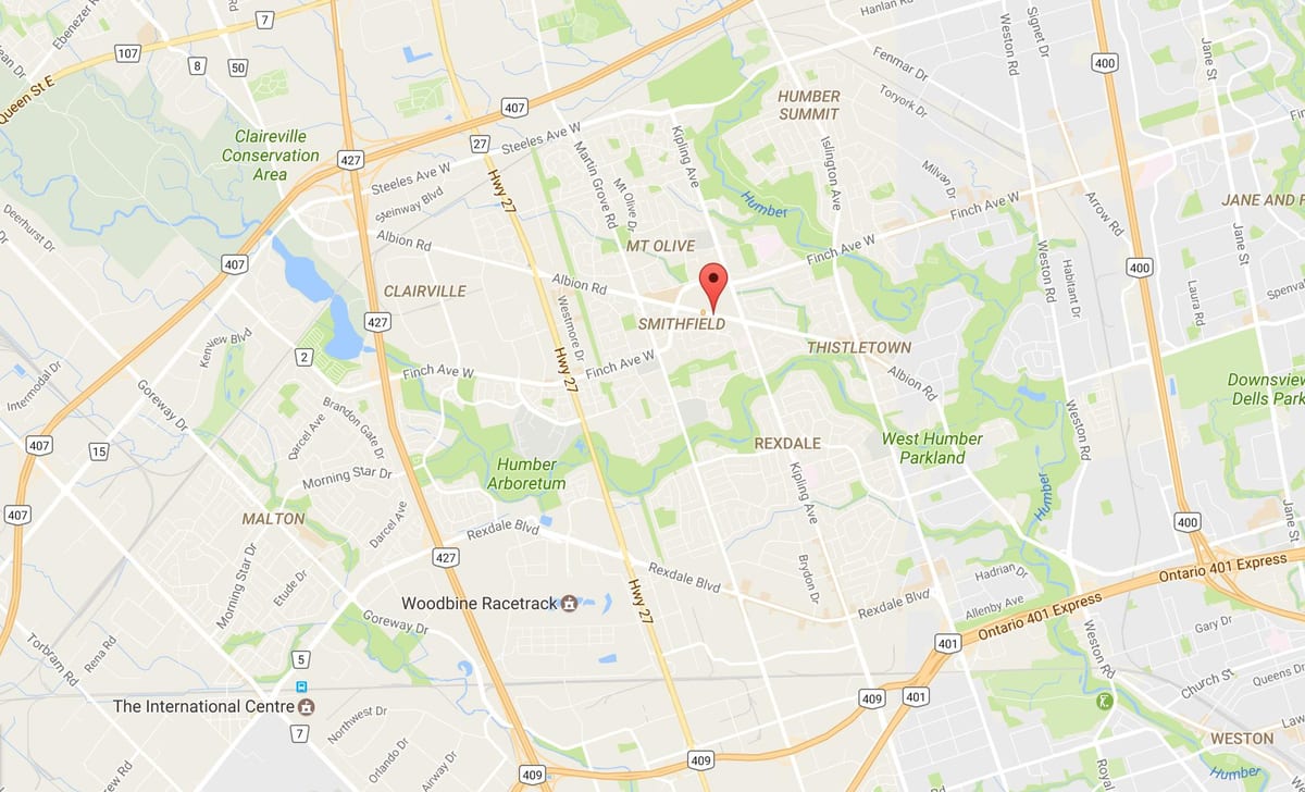 Karte Albion ceļu Toronto