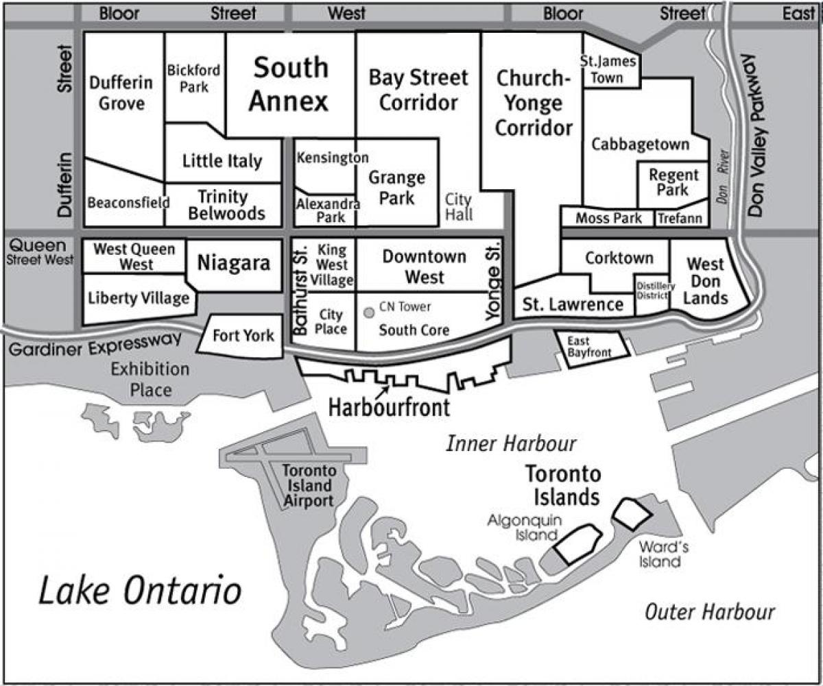 Karte Apkārtnē South Core Toronto