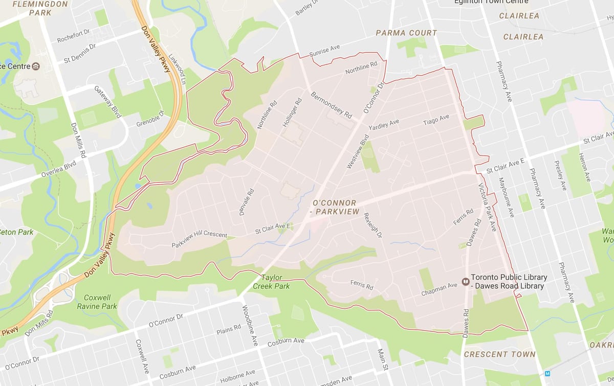 Karte Iemaukti Ceļu kaimiņattiecību Toronto