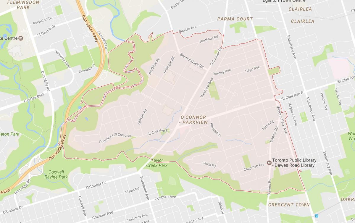 Karte Iemaukti Ceļu kaimiņattiecību Toronto