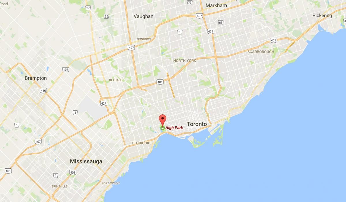 Karte High Park rajonā Toronto