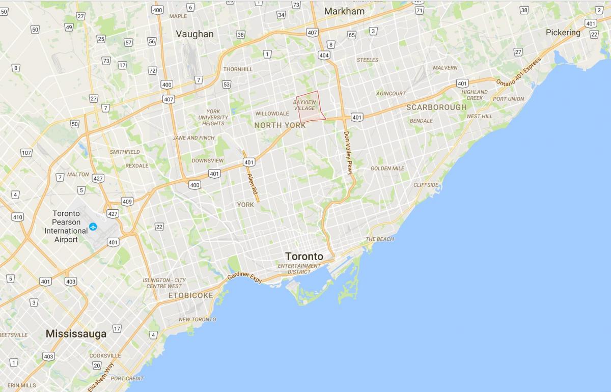Karte Bayview Ciema rajonā Toronto