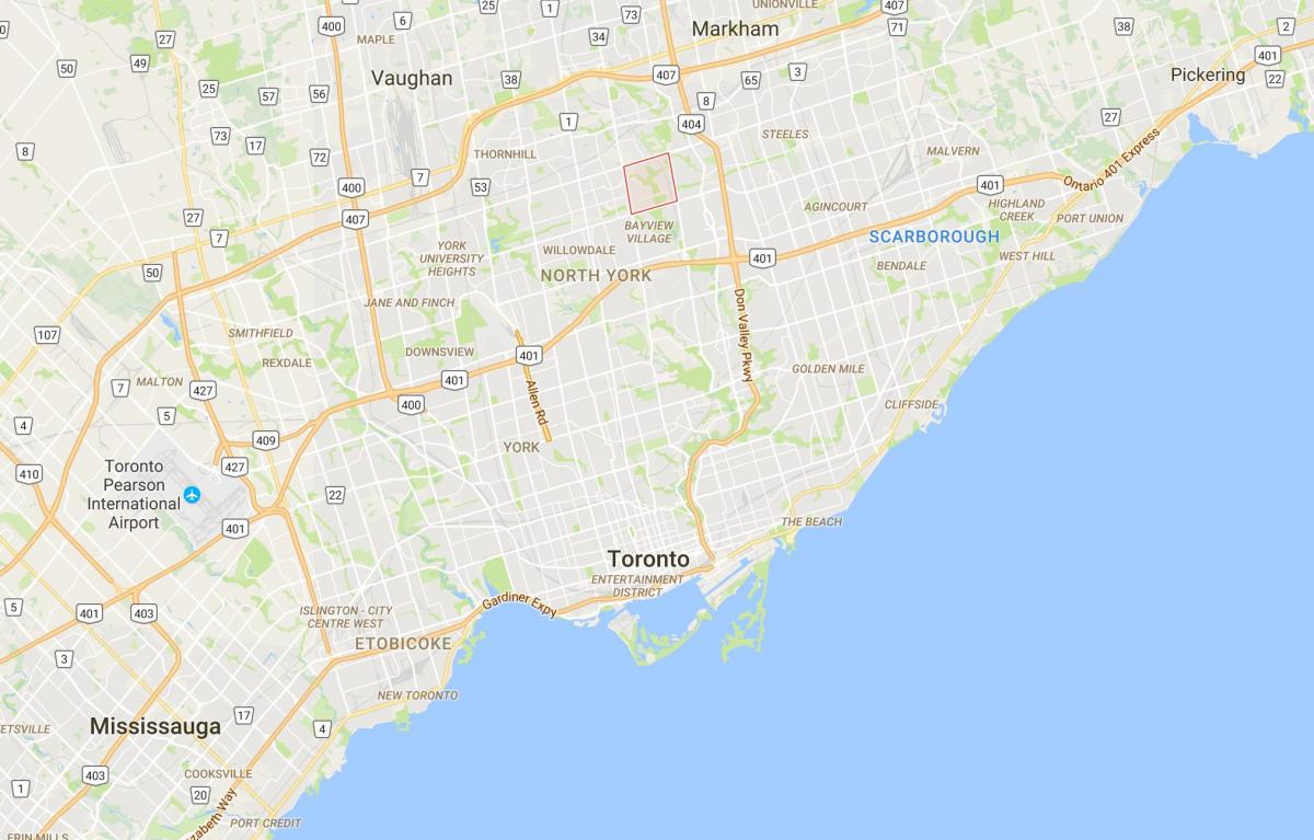 Karte Bayview Mežā – Steeles rajona Toronto