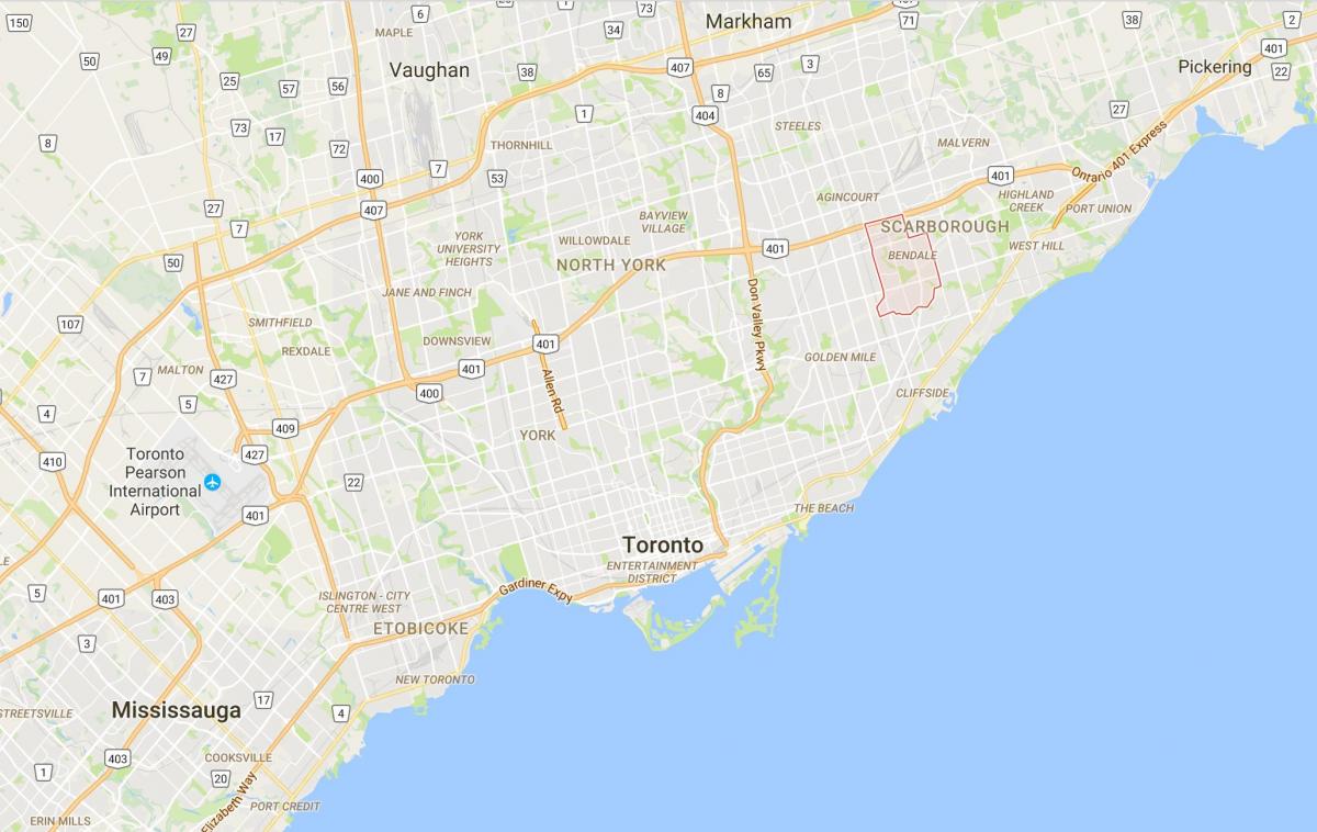 Karte Bendale rajona Toronto