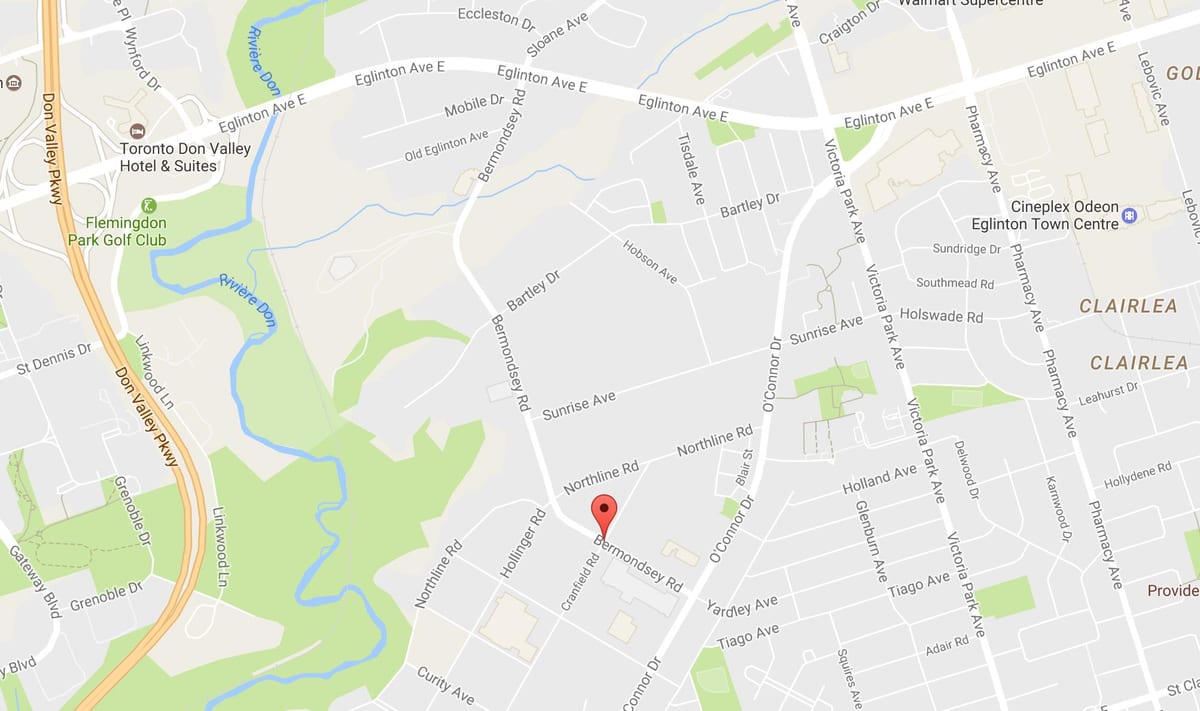 Karte Bermondsey ceļu Toronto