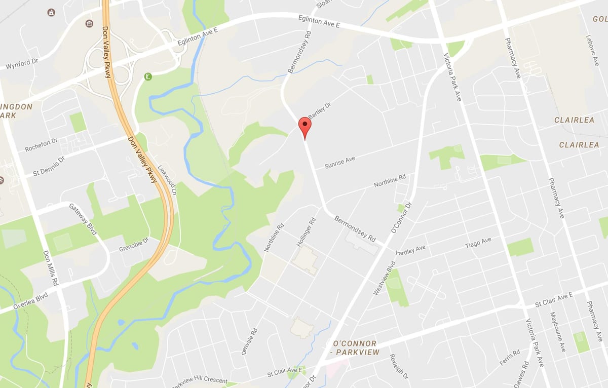 Karte Bermondsey kaimiņattiecību Toronto