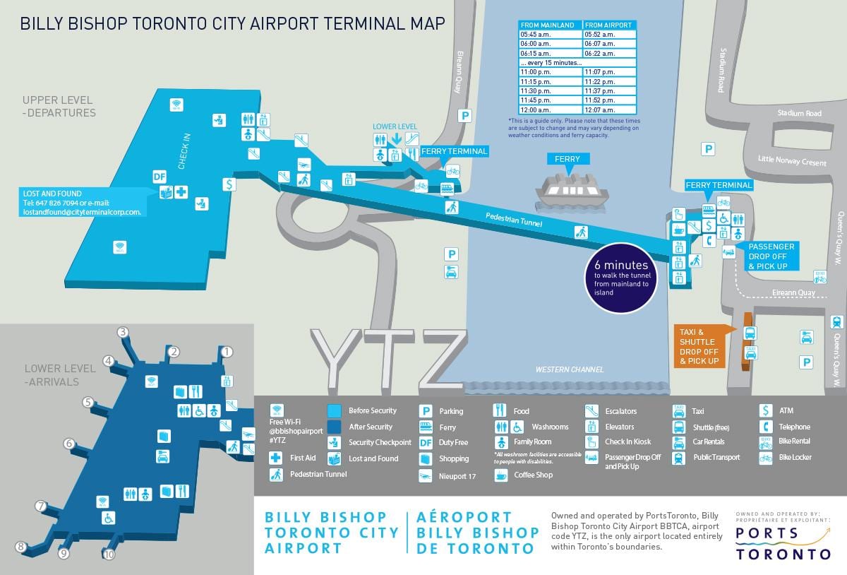 Karte Billy Bishop Toronto city airport