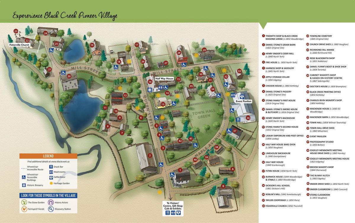 Karte Black Creek Pioneer Village