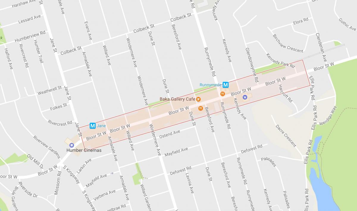 Karte Bloor West Village kaimiņattiecību Toronto