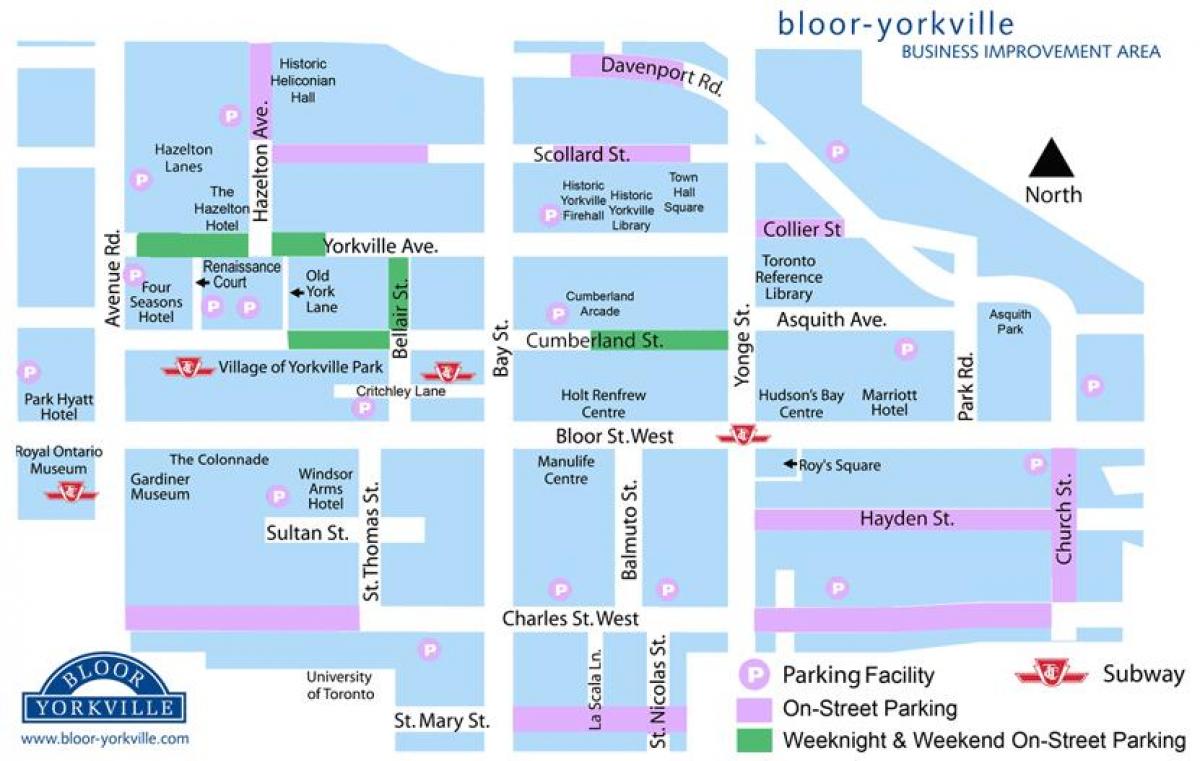 Karte Bloor Yorkville autostāvvieta