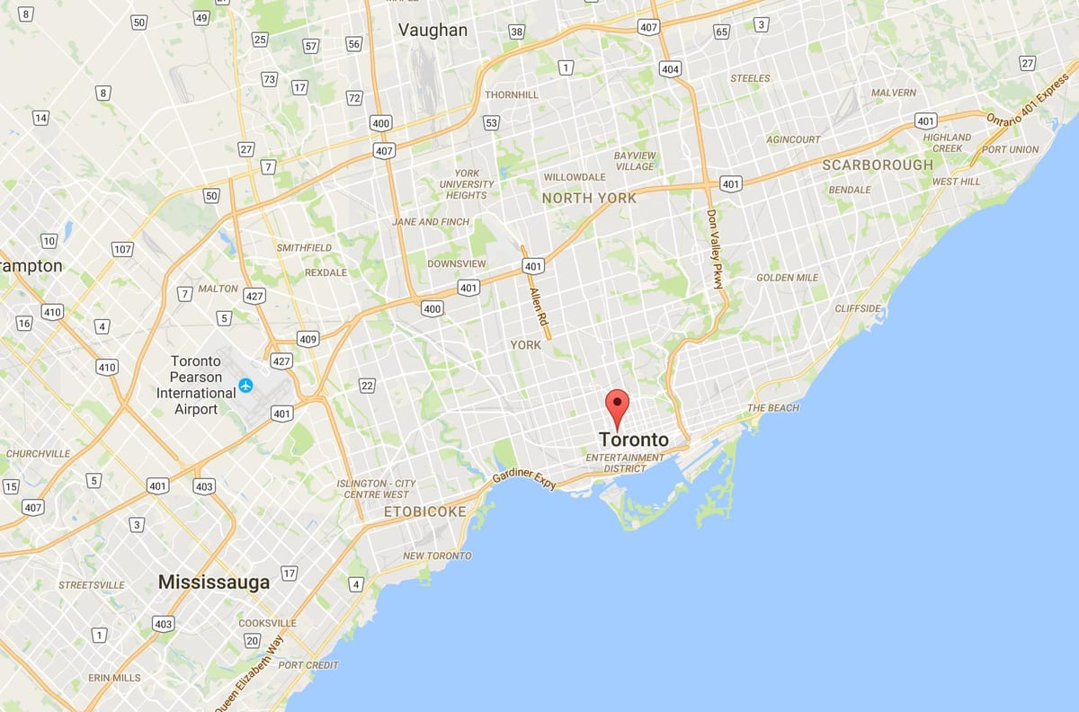 Karte Boldvins Ciema rajonā Toronto