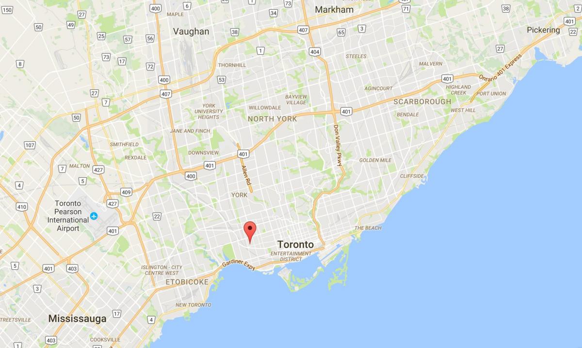 Karte Brockton Village rajona Toronto