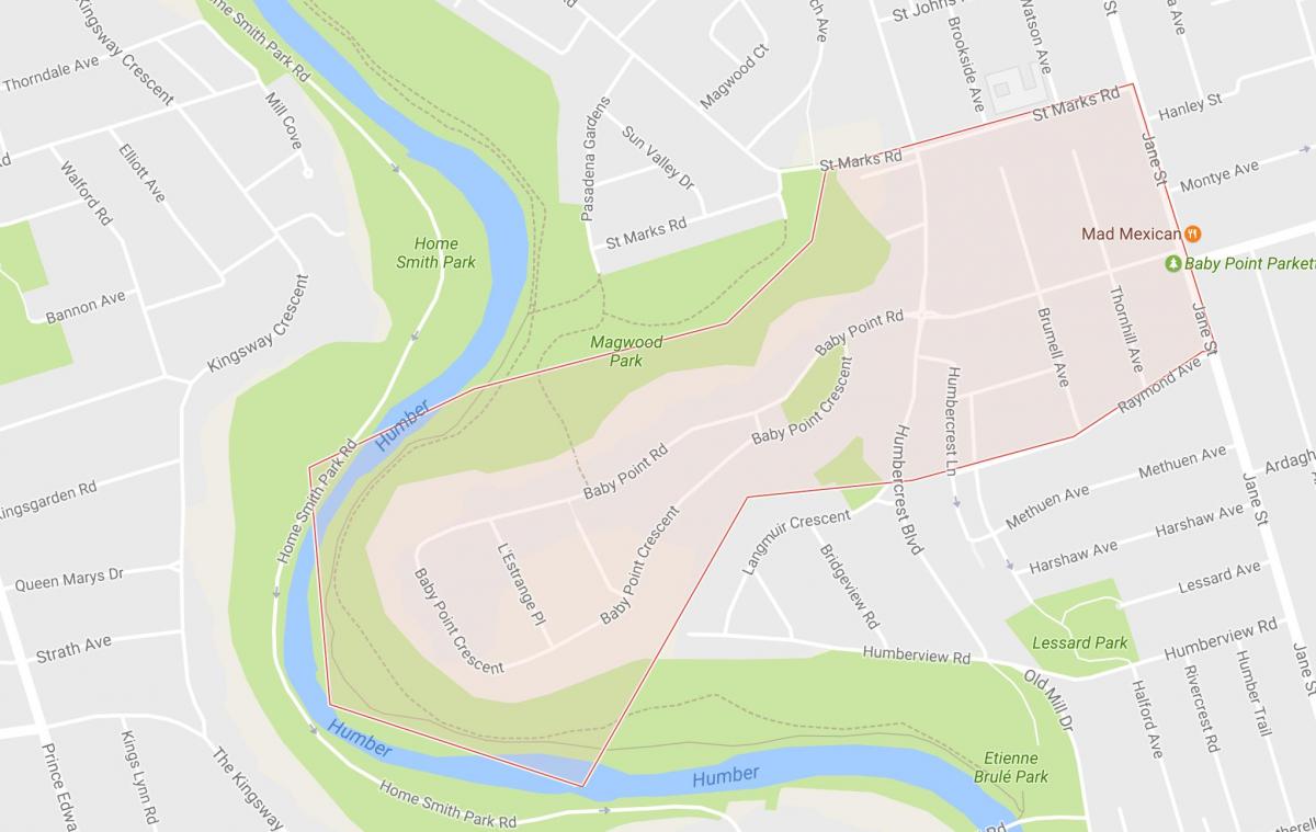 Karte Bērnu Punktu kaimiņattiecību Toronto