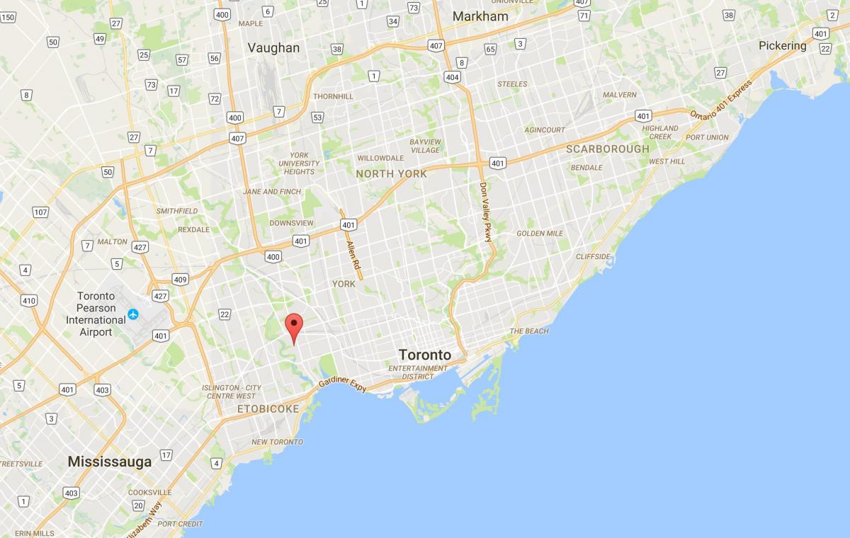 Karte Baby Point rajona Toronto