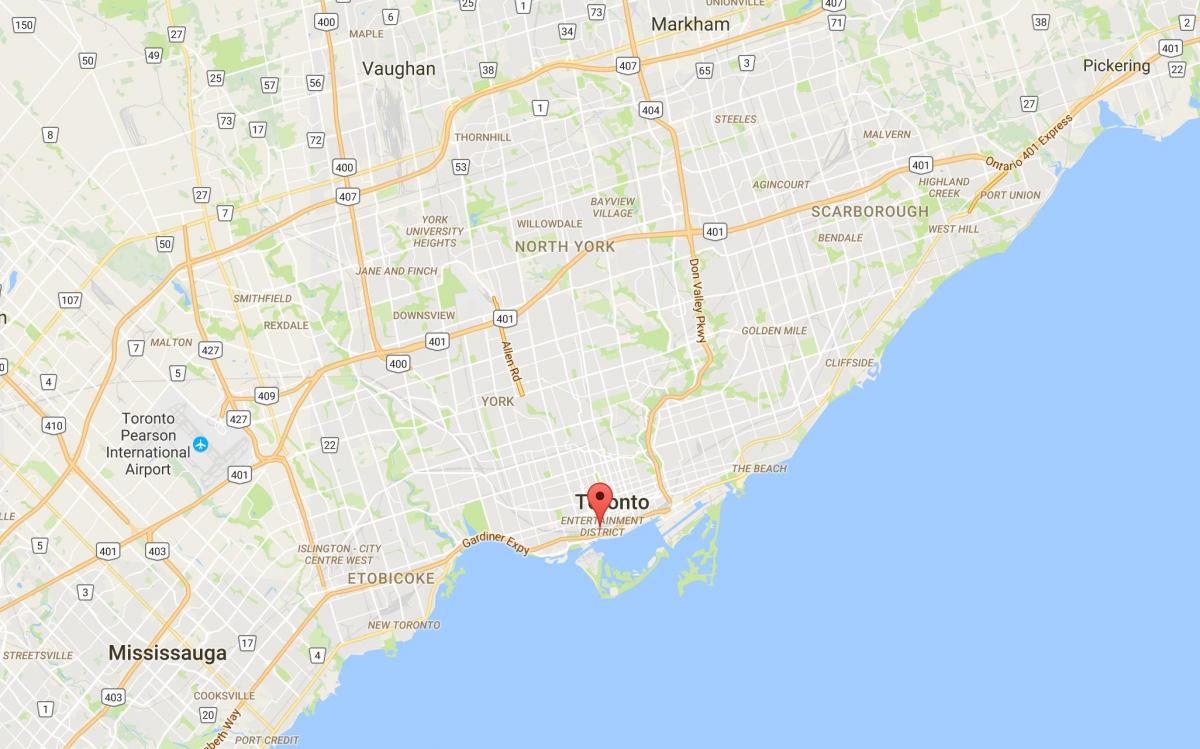 Karte CityPlace rajona Toronto