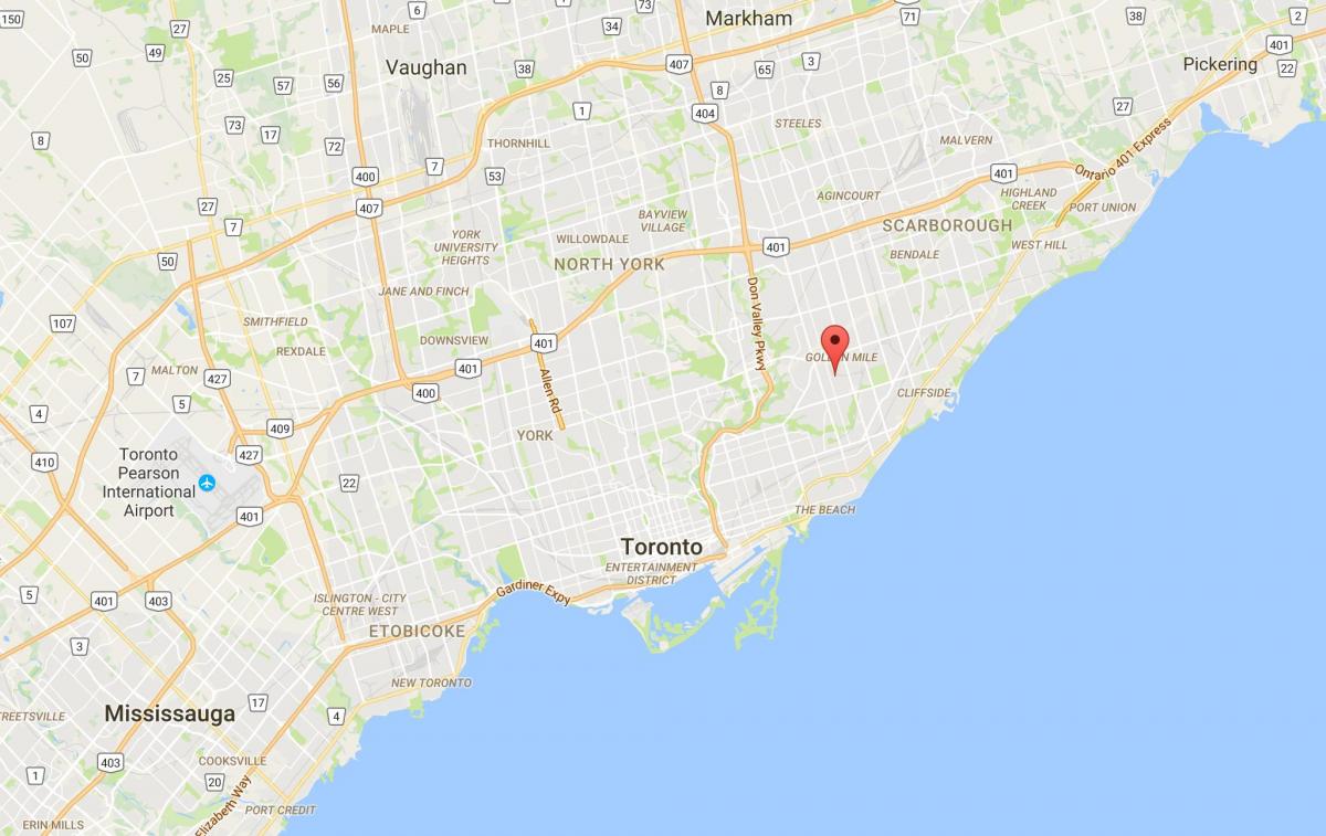 Karte Clairlea rajona Toronto