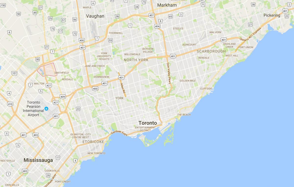 Karte Clairville rajona Toronto