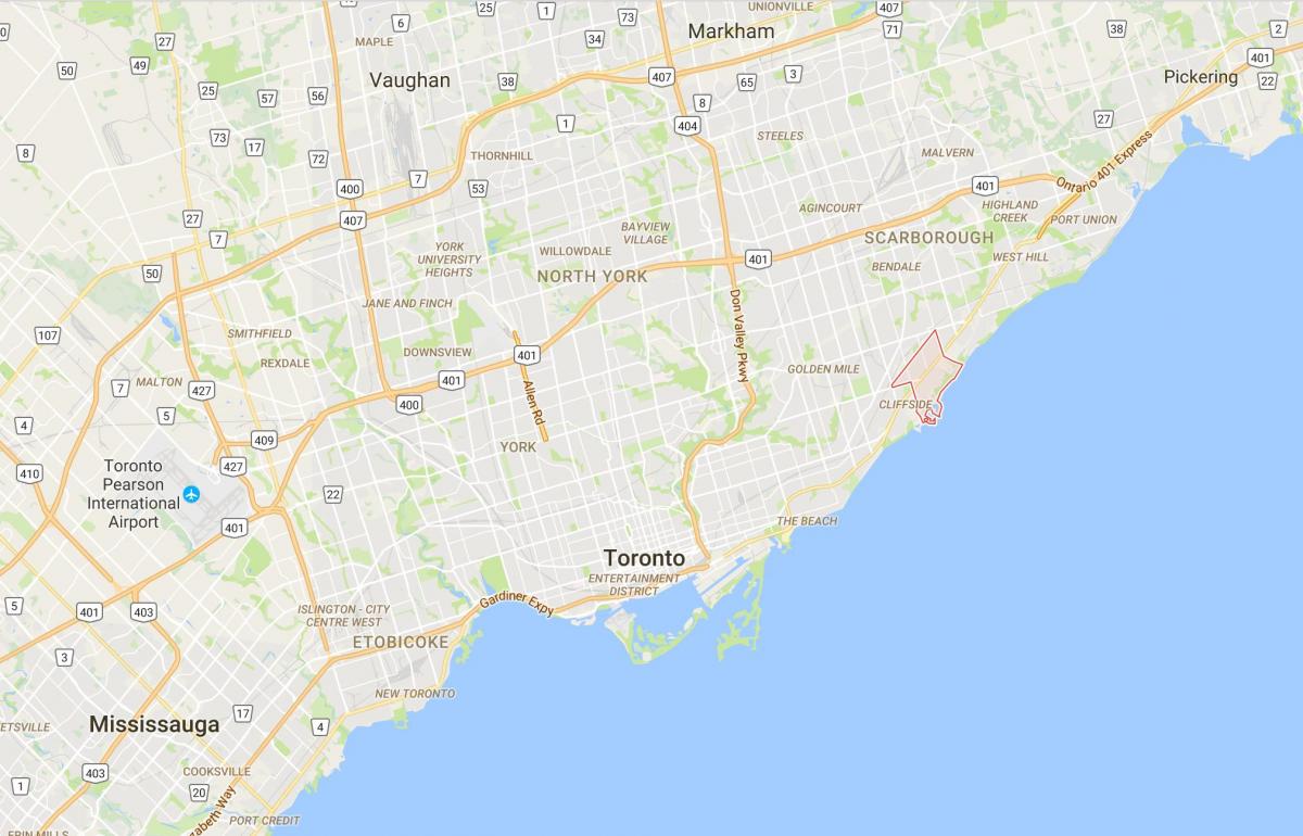 Karte Cliffcrest rajona Toronto