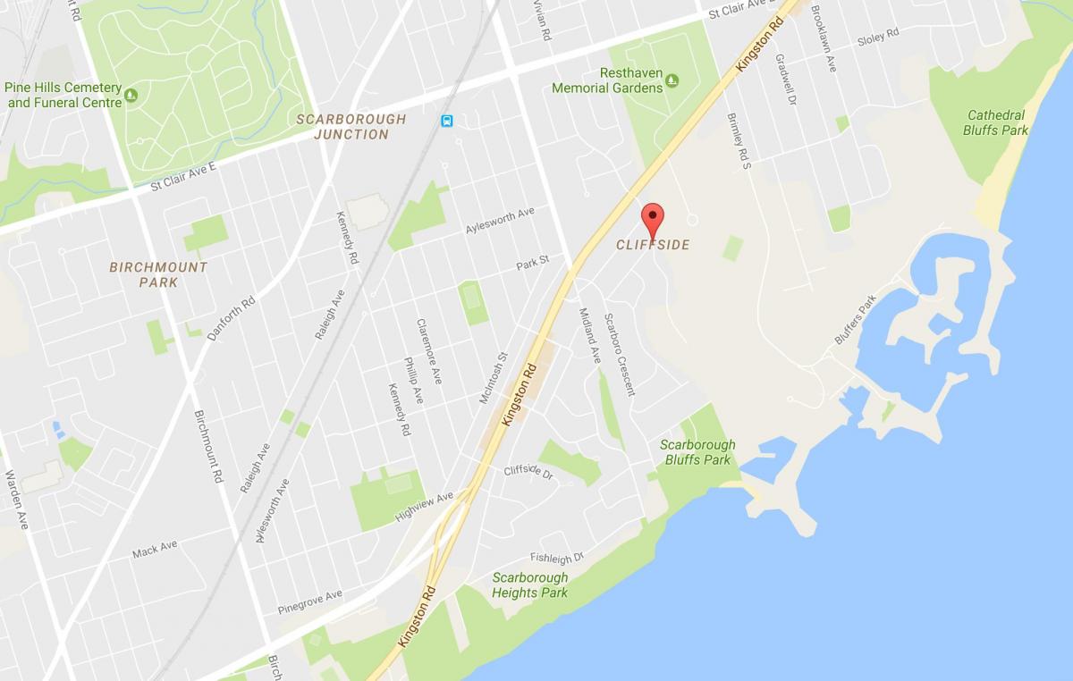 Karte Cliffside kaimiņattiecību Toronto