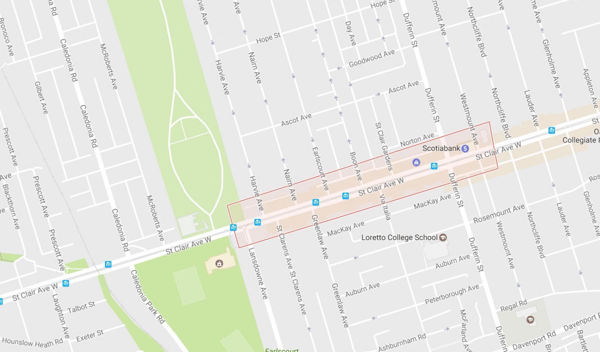 Karte Corso Italia kaimiņattiecību Toronto