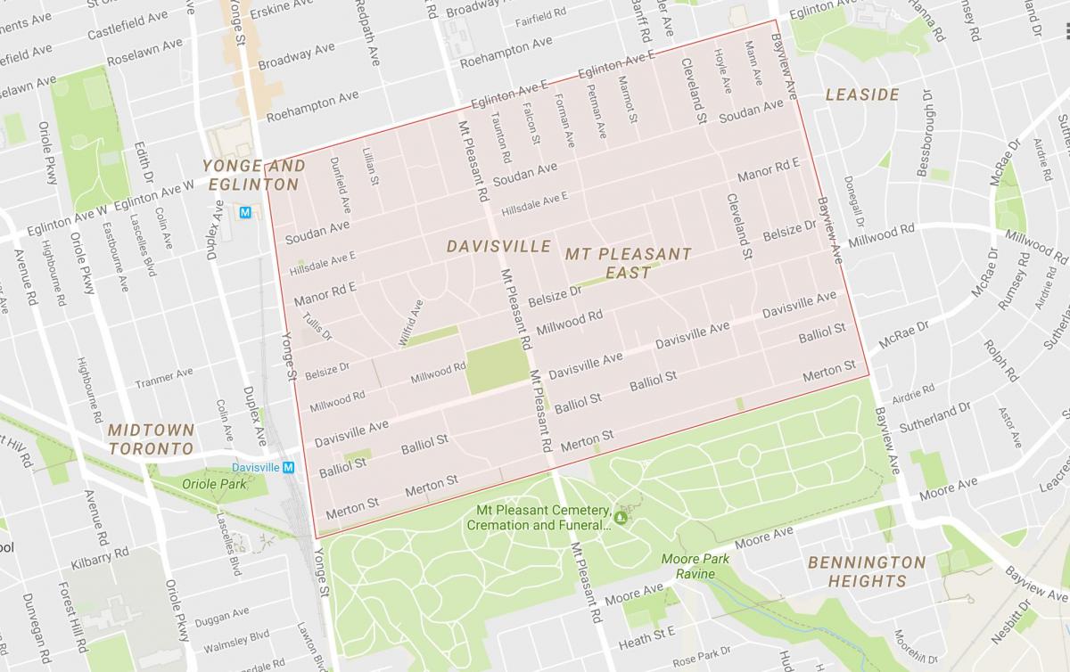 Karte Davisville Ciema apkaimē Toronto