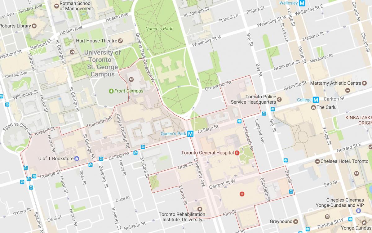 Karte Discovery Rajona kaimiņattiecību Toronto