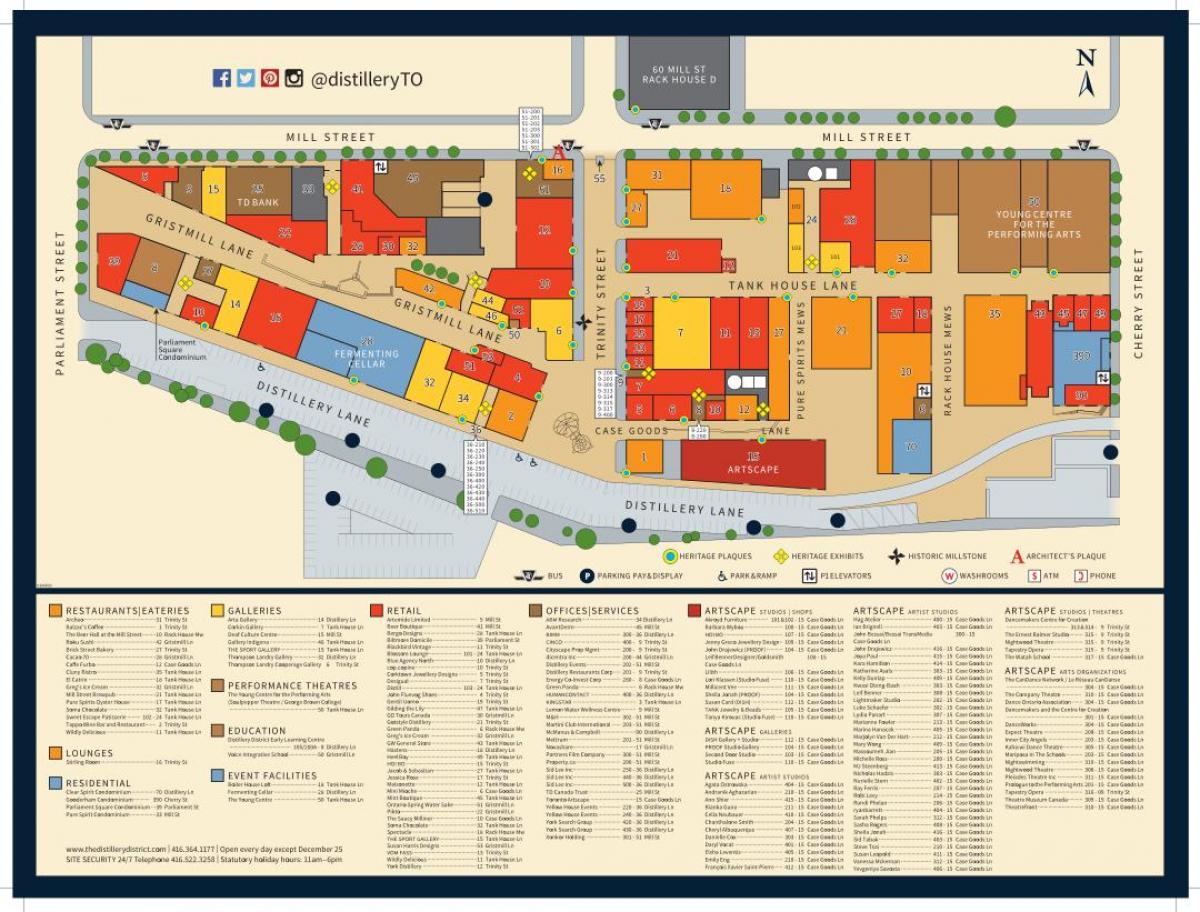 Karte Distillery Rajona Toronto
