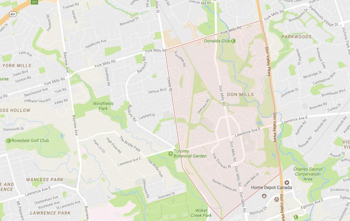 Karte, Don Mills kaimiņattiecību Toronto