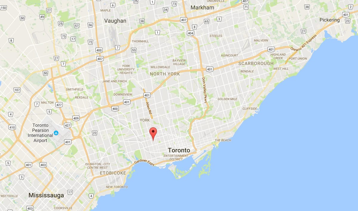 Karte Dovercourt Parka rajonā Toronto