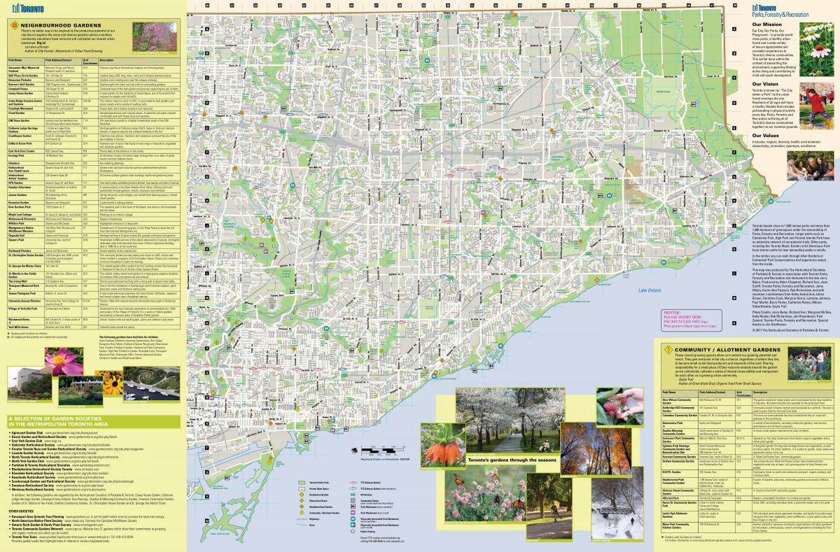 Karte dārzi Toronto east