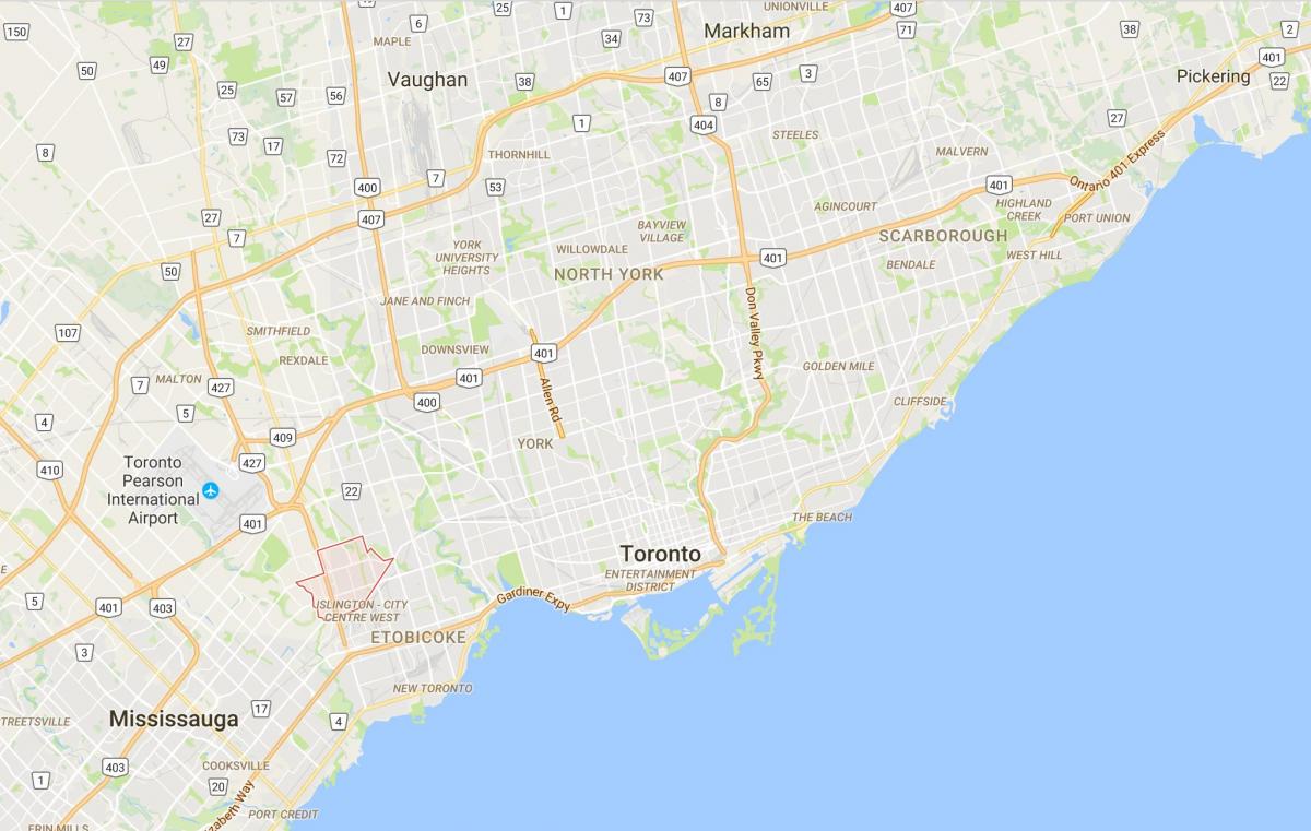 Karte Eatonville rajona Toronto