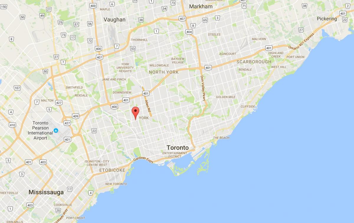 Karte Eglinton West district Toronto