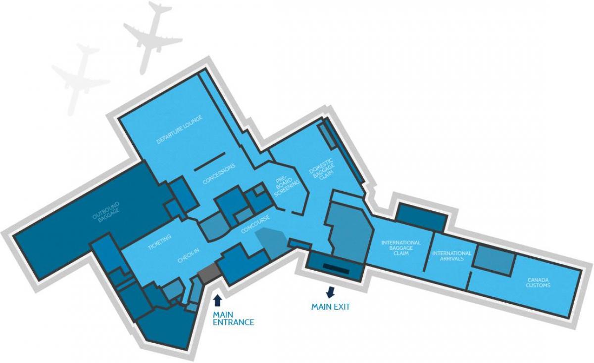 Karte Hamilton airport terminal