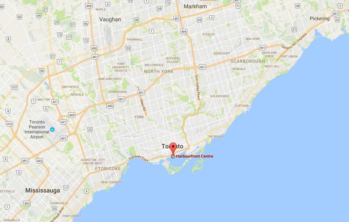 Karte Harbourfront rajona Toronto