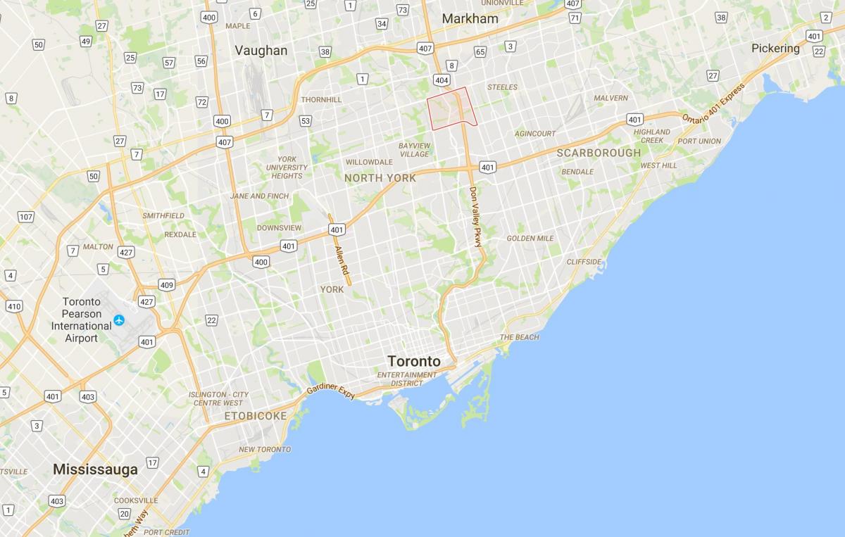 Karte Hillcrest Ciema rajonā Toronto