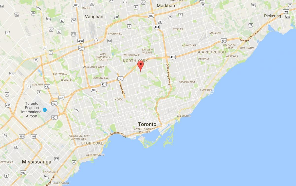 Karte Hoggs Dobi rajona Toronto
