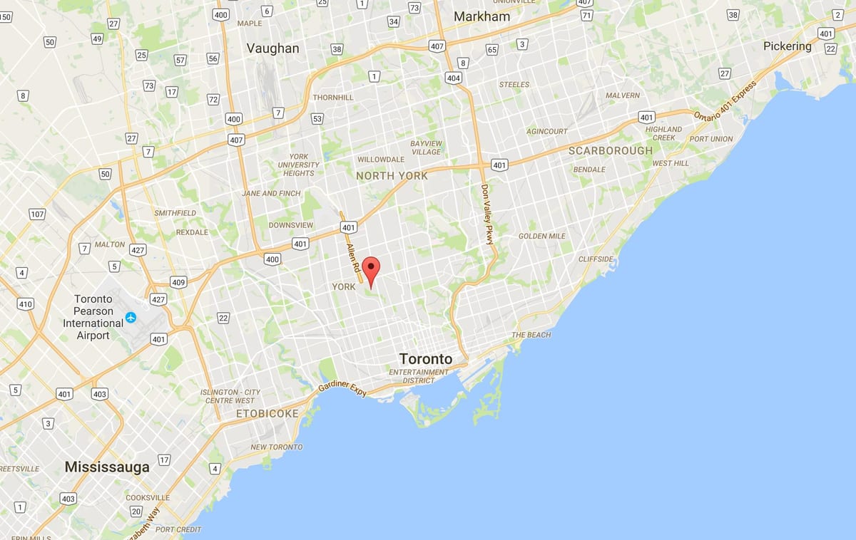 Karte Humewood–Cedarvale rajona Toronto