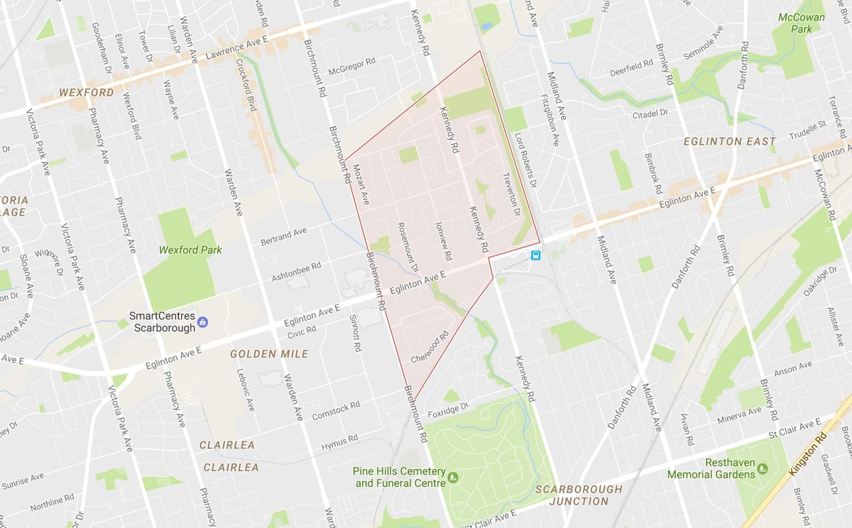 Karte Ionview kaimiņattiecību Toronto