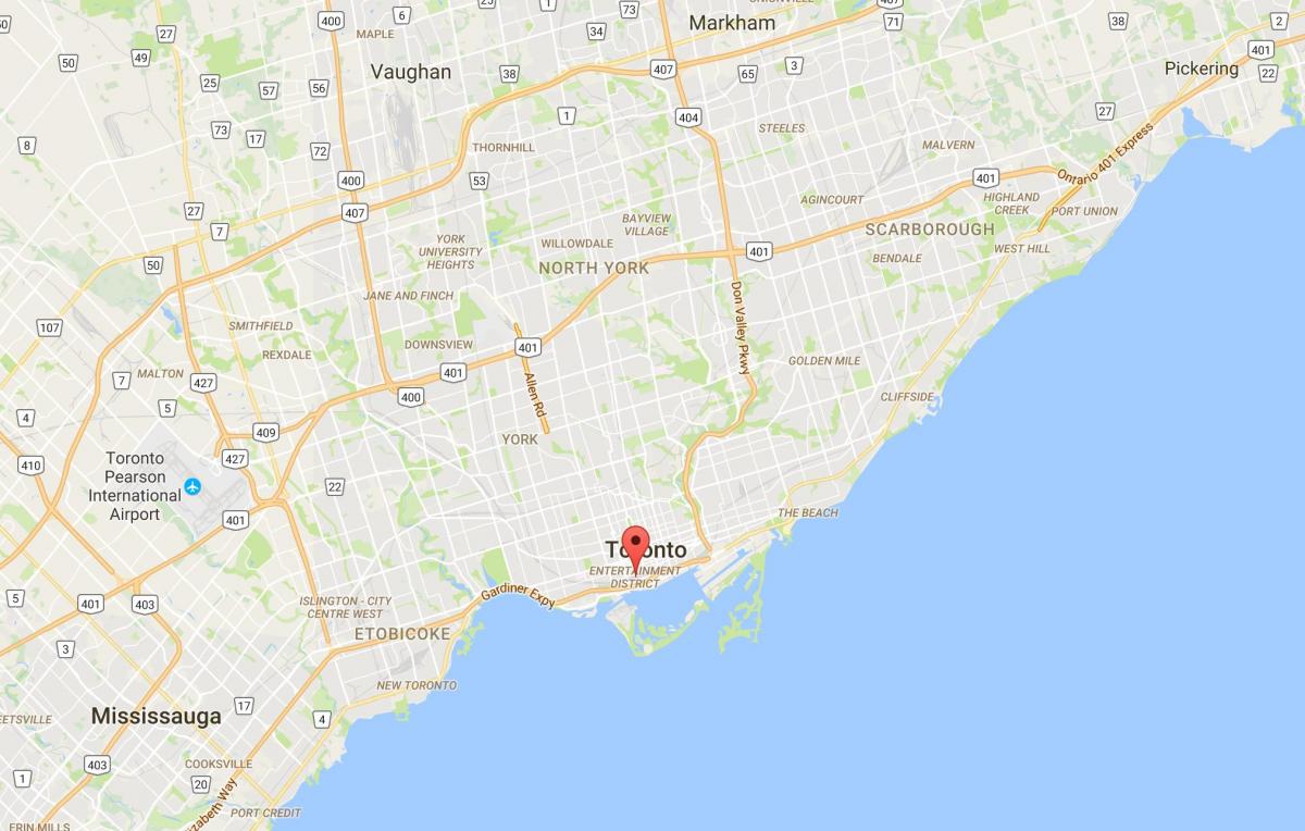 Kartes no Izklaides Rajona rajona Toronto