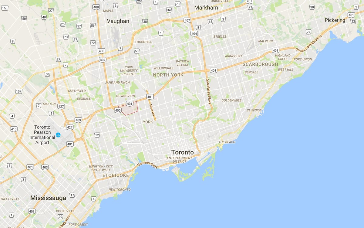 Karte Maple Leaf rajona Toronto