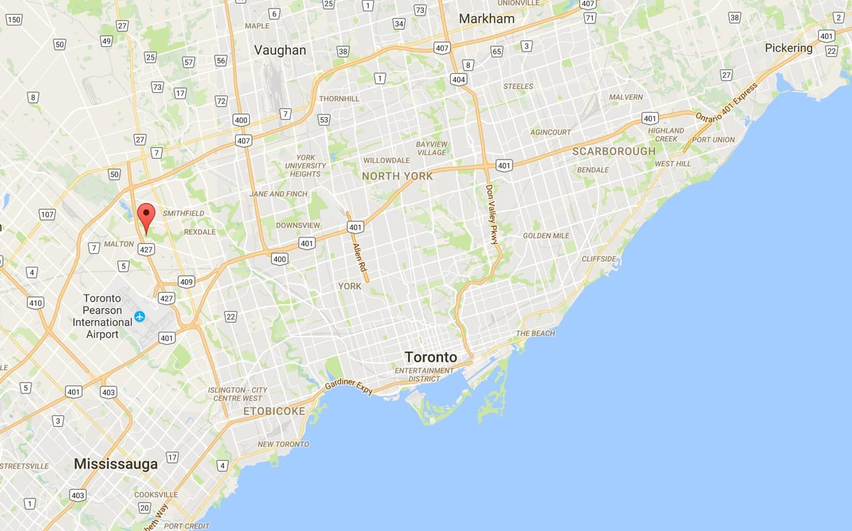 Karte Kaimiņattiecību rajona Toronto