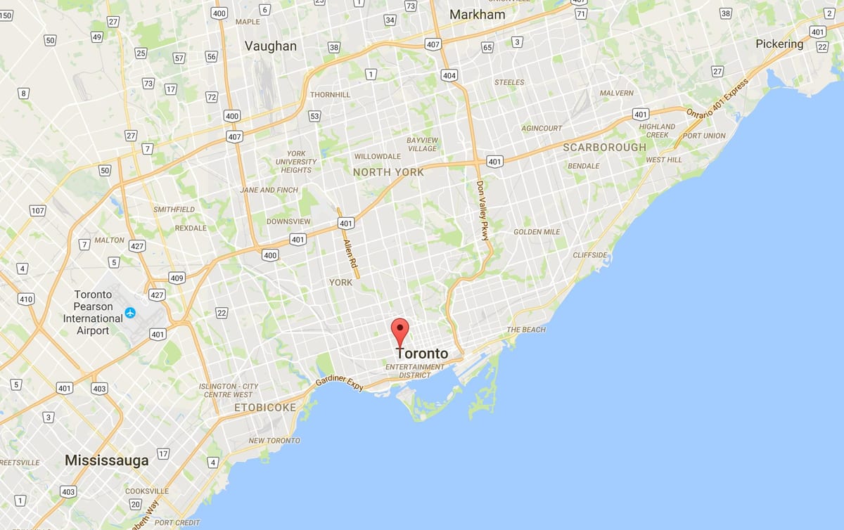 Karte Kensington Tirgus rajonā Toronto