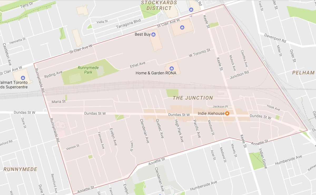 Karte Krustojuma apkaimē Toronto