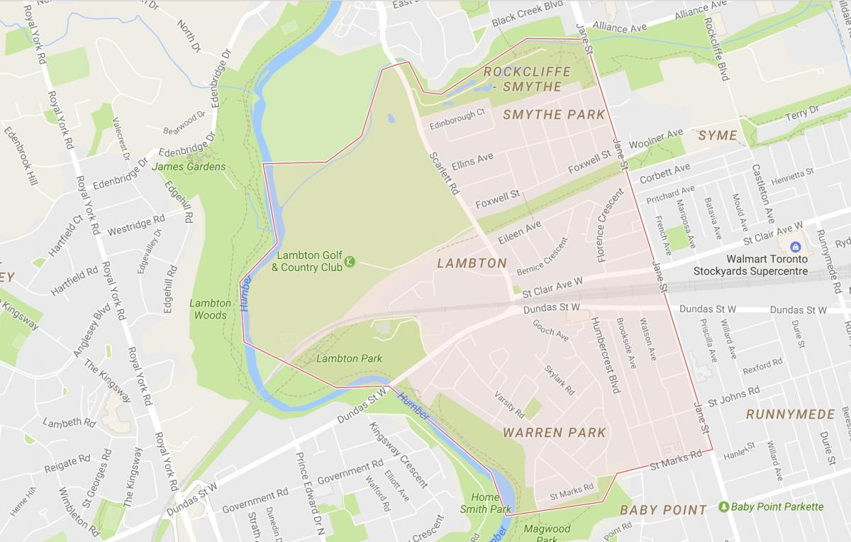 Karte Lambton kaimiņattiecību Toronto