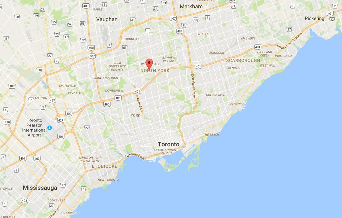 Karte Lansing rajona Toronto