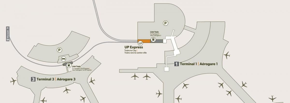 Karte lidostas Pearson dzelzceļa stacijas