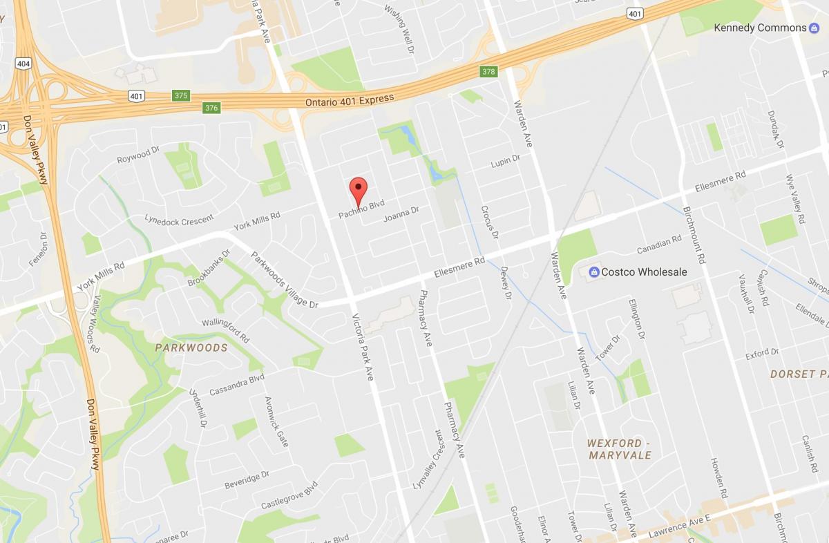 Karte Maryvalen eighbourhood Toronto