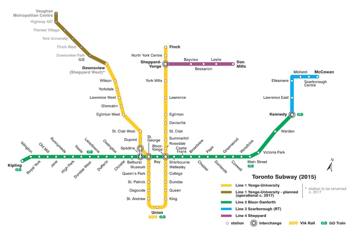 Karte metro Toronto